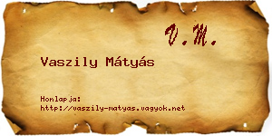 Vaszily Mátyás névjegykártya